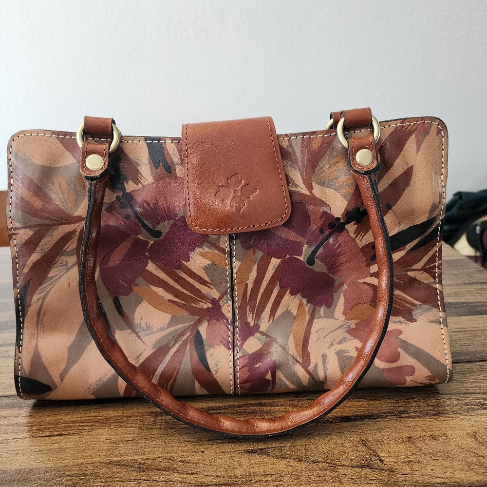 Patricia Nash Rienzo Palm Leaf Leather Purse Medium